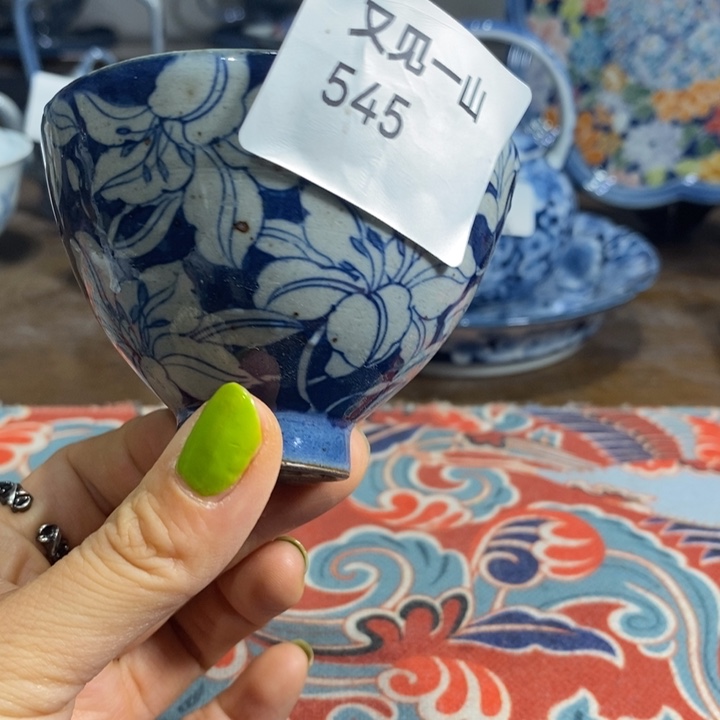 景德镇手绘福利百合花茶杯