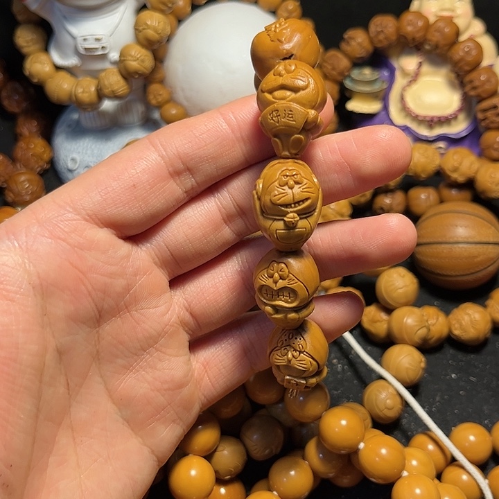 橄榄核手串/手链铁核哆啦A梦