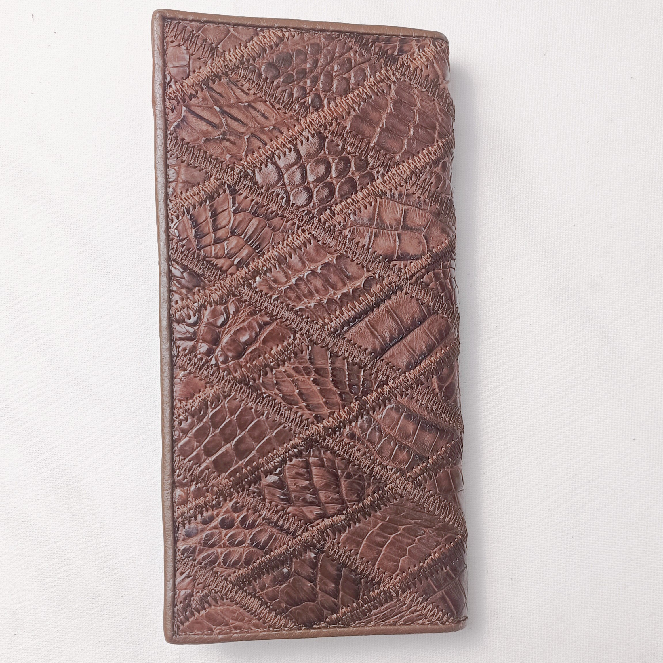 鳄鱼皮长短款钱包男士真皮鳄鱼肚皮手工个性编制钱夹手包编织百搭