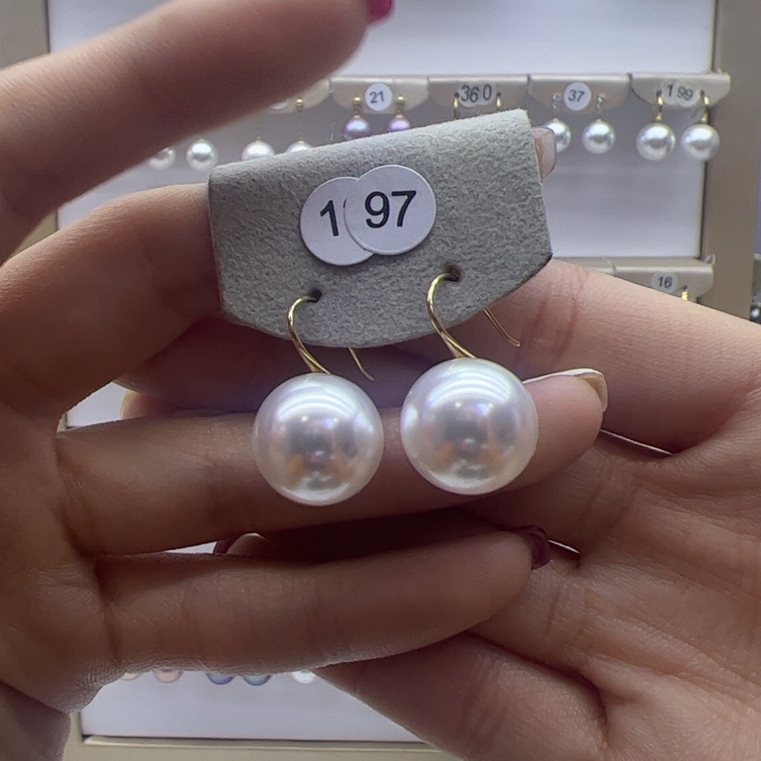 淡水珍珠耳饰18K金镶嵌