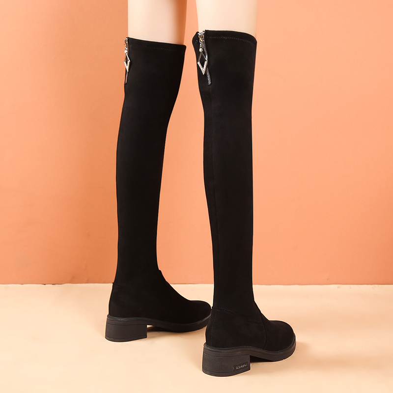 靴子女款爆款2025新款厚底长筒靴平底秋冬季过膝靴加绒靴经典百搭