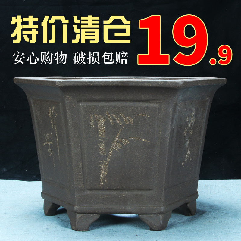 大号紫砂花盆圆柱盆景盆直筒阳台兰花盆君子兰绿萝多肉文竹陶瓷盆