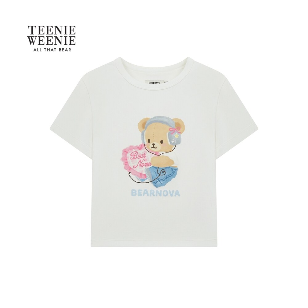 TEENIEWEENIE bearnova小熊印花短袖T恤26短款上衣TYRW26A37A21NA