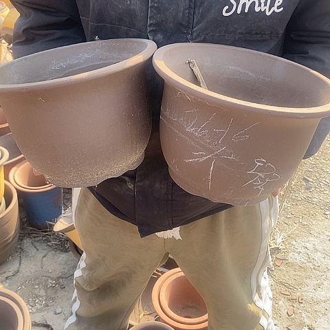 紫砂中国离心紫砂花盆，