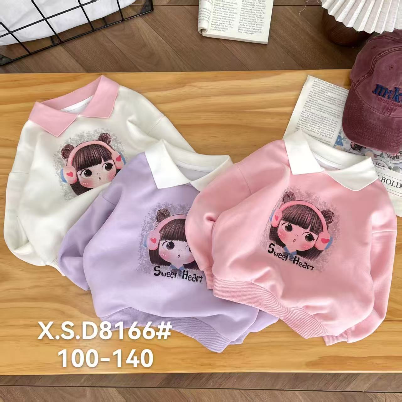 女童卡通风卡通常规A类卫衣春秋春季女套头polo8166