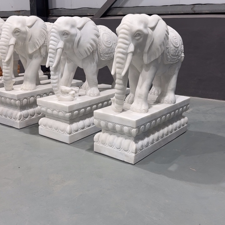 石材云****7高100长90宽37汉白玉大象定金