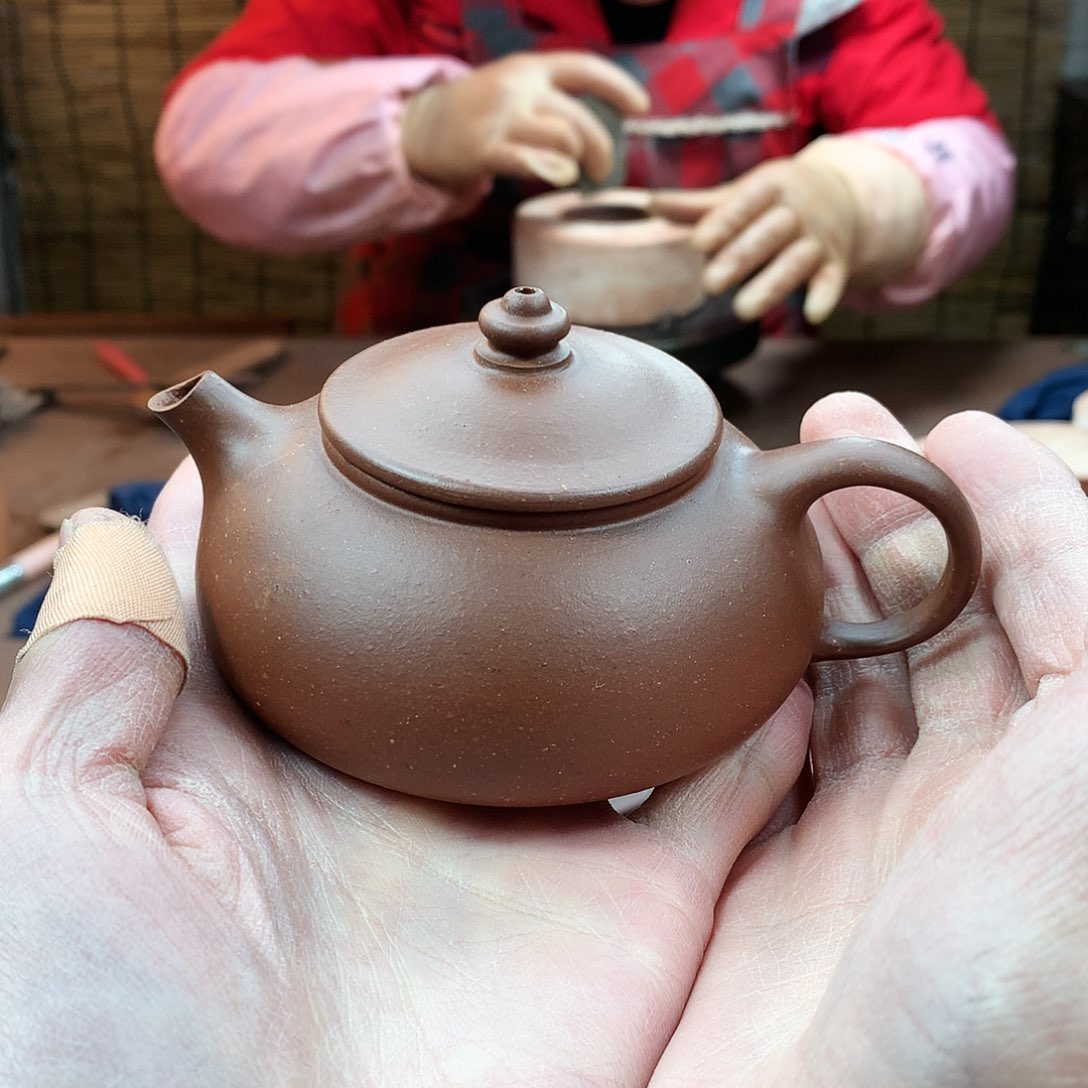 紫砂茶壶寒江 紫泥 140cc 周宜君