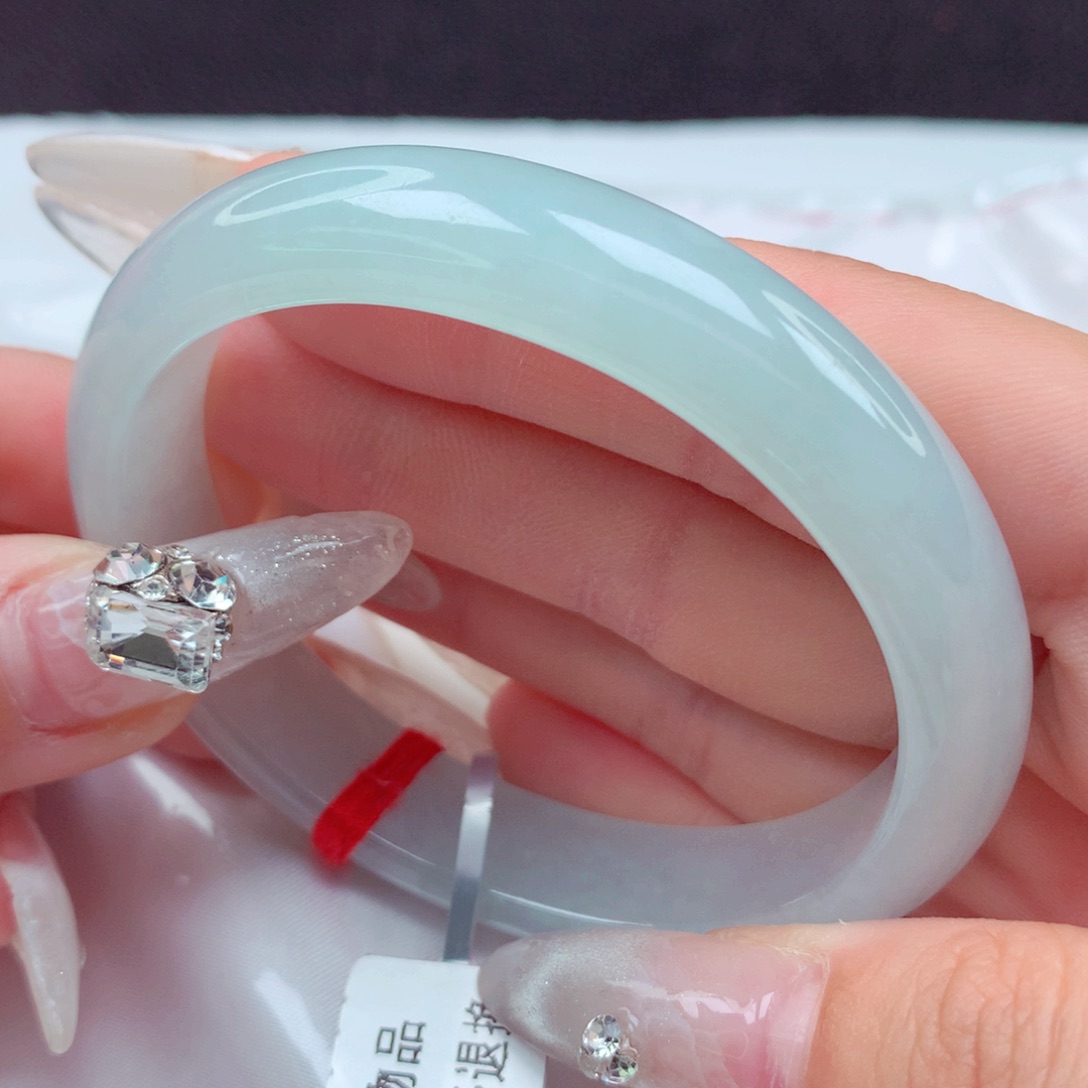 翡翠手镯未镶嵌天然缅甸翡翠A货手镯 贵妃 22号