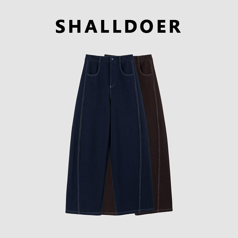 【弯月】加绒保暖秋冬新款设计款遮胯弯刀阔腿裤2025漂亮裤子女士款