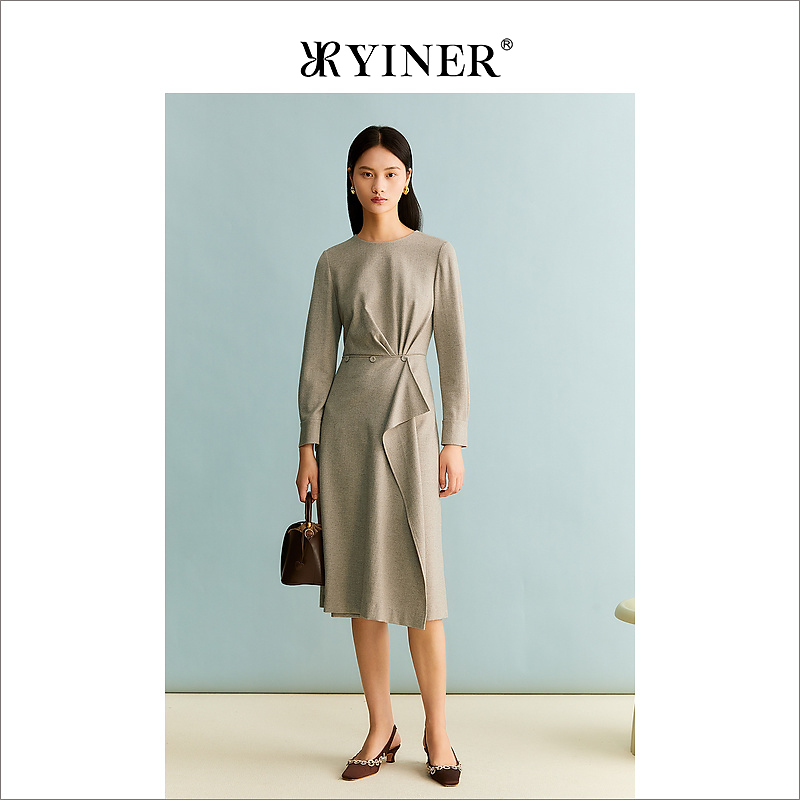 YINER音儿专柜女装2023冬季新款连衣裙8C33505450