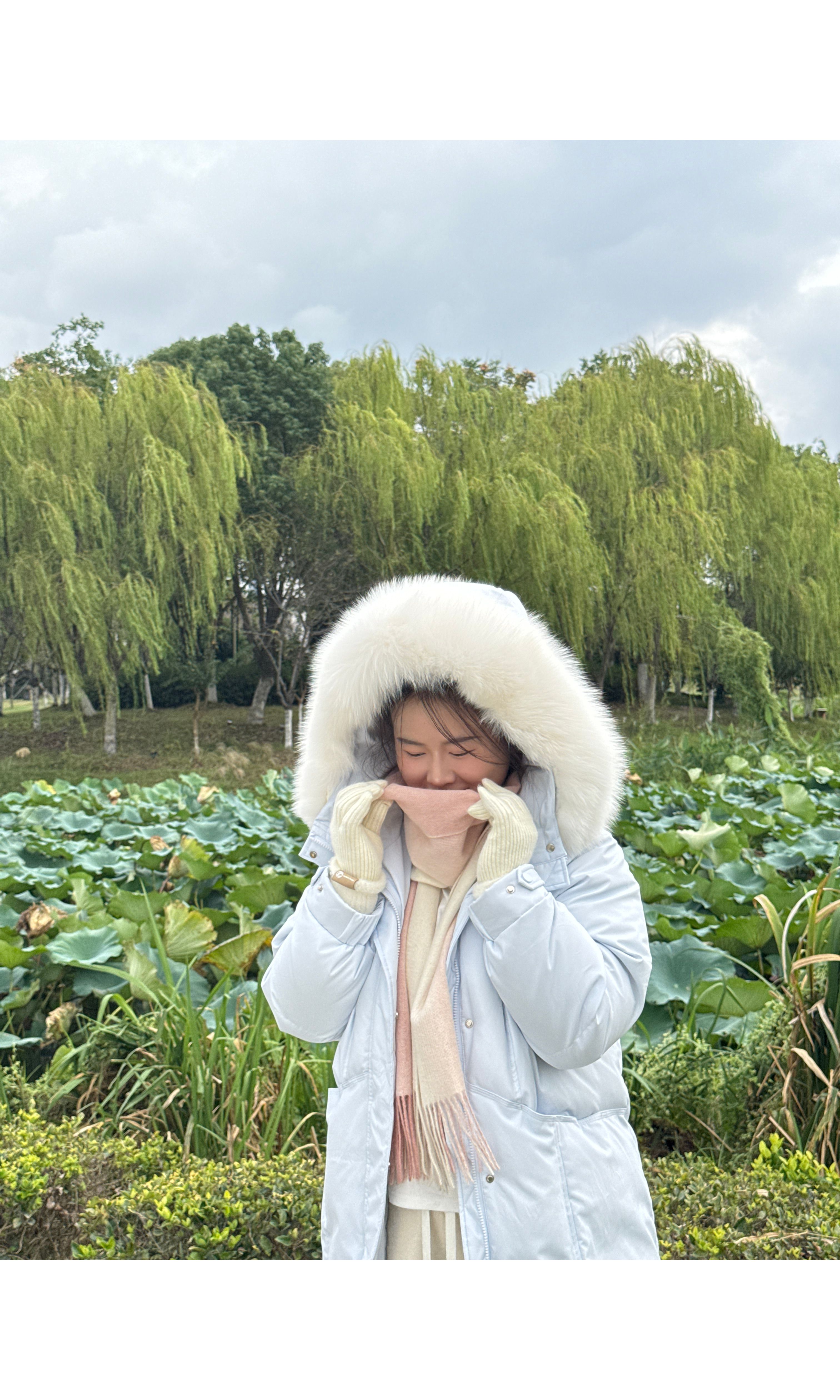 叁个黄95白鸭绒羽绒服中长款真狐狸大毛领款加厚极寒保暖外套1