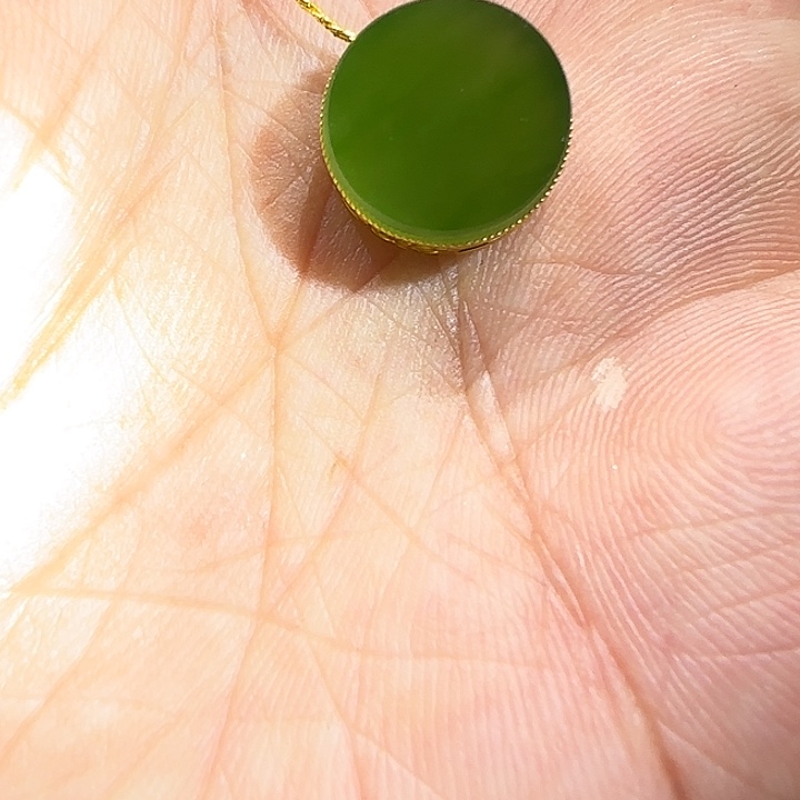 和田玉（碧玉）18K金镶嵌颈饰