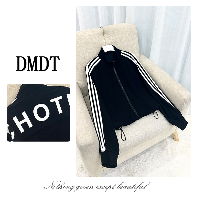 【DMDT服饰】新品 “叠境”拉链立领字母印花显瘦女休闲百搭外套A2204