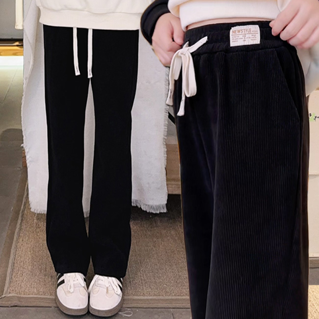 女童休闲裤2025秋季新款韩版阔腿裤中大童女孩学生直筒运动裤长裤