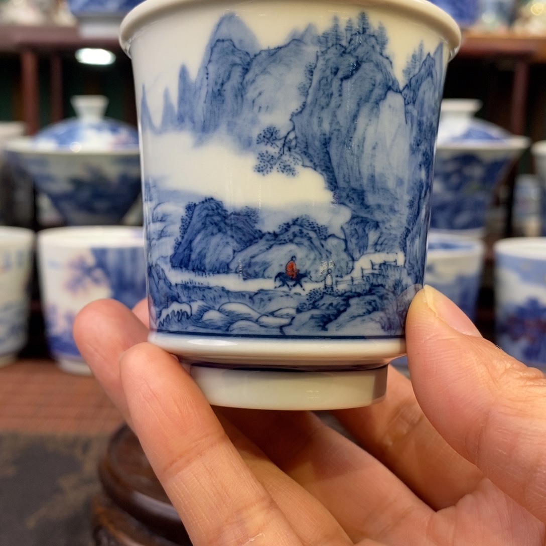 手工陶瓷柴窑骑驴直筒杯