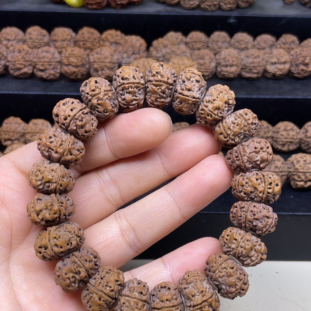 手串金刚菩提20mm天然纽扣扇面