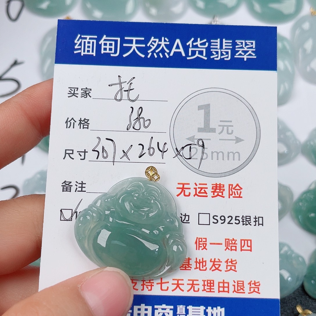 托***福翡翠18K金镶嵌颈饰翡翠