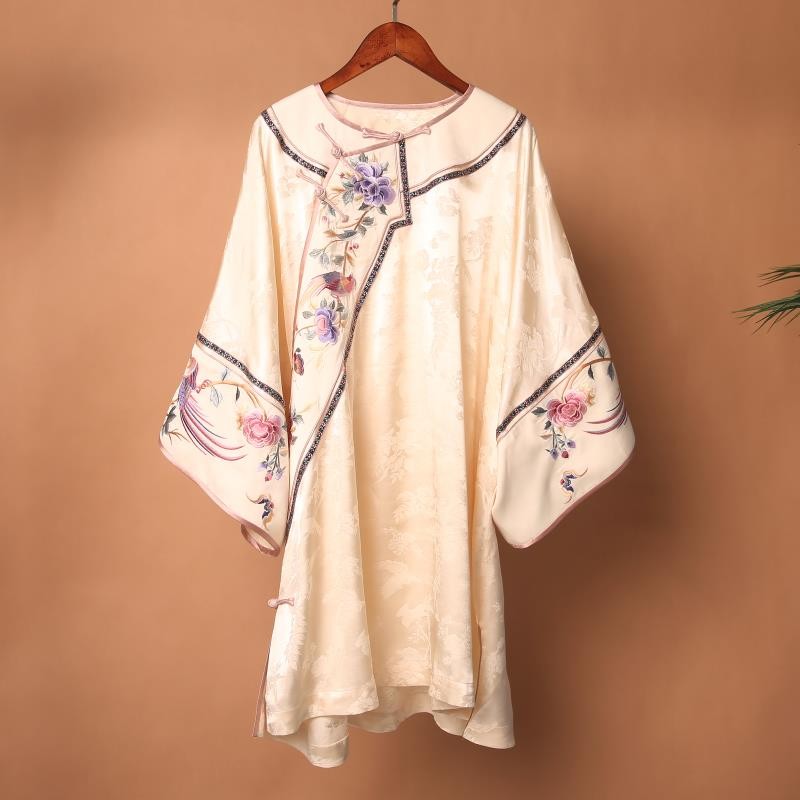 251007素女馆新款斜襟圆领太太服上衣