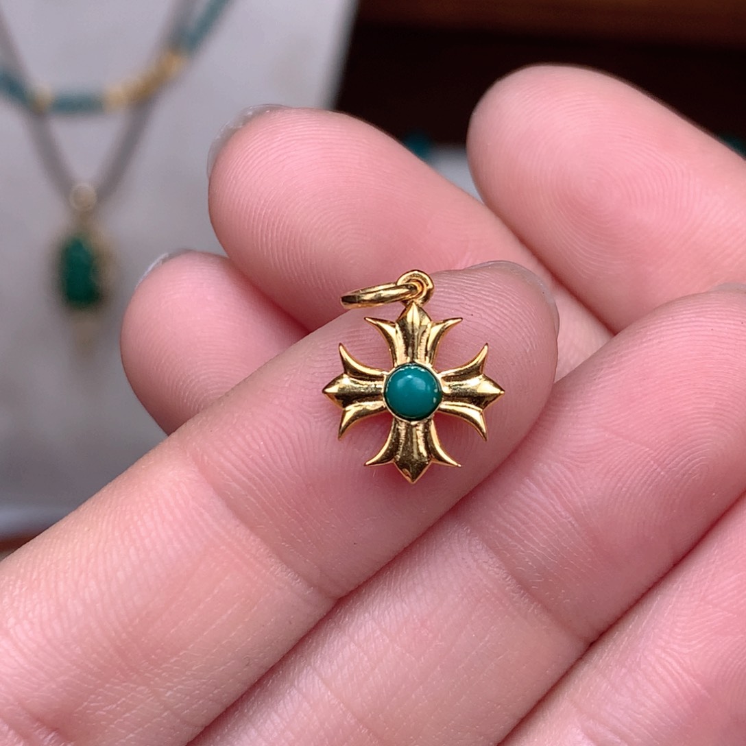 绿松石珠宝奇石18K金镶嵌