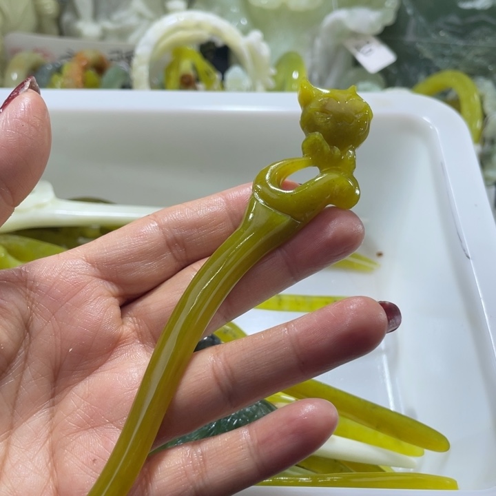 岫玉未镶嵌发簪发簪