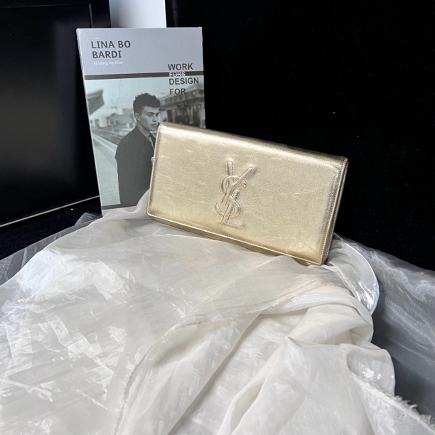 95新 YSL/圣罗兰 Ysl香槟酒手拿包
