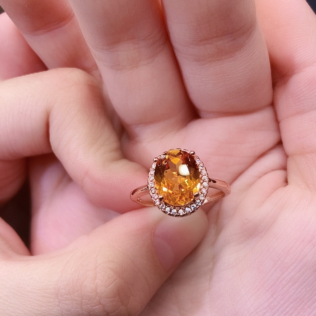 蓝宝石戒指银S925镶嵌