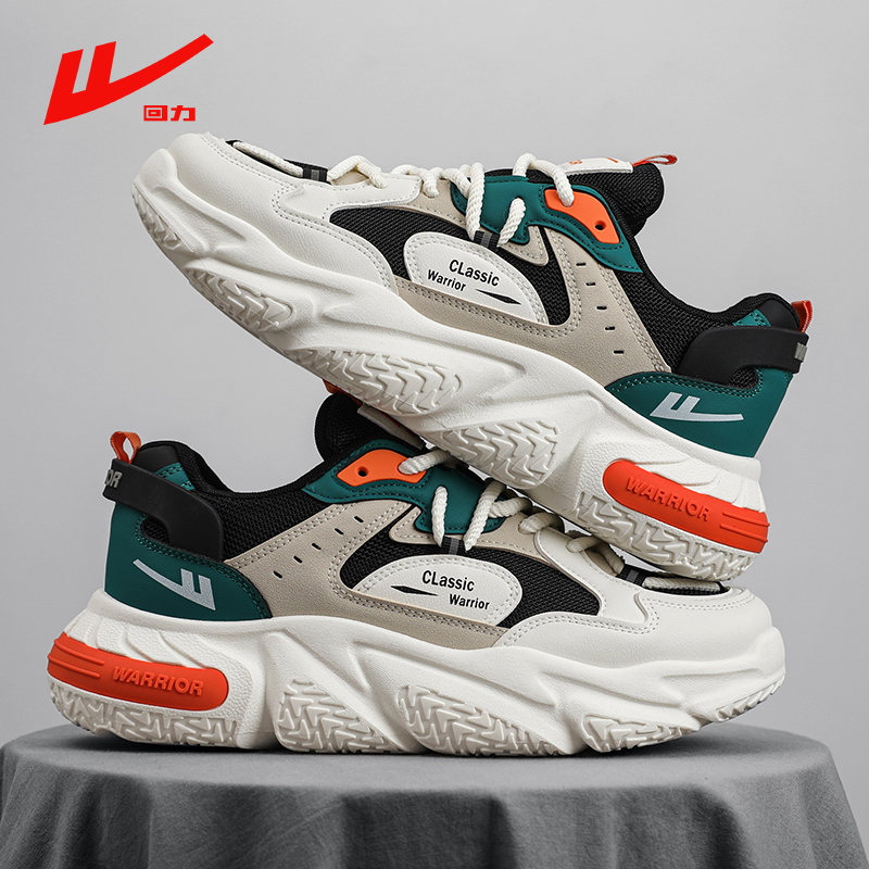 回力男鞋大码推荐正品休闲2026新款春季网红潮运动黑色上班老爹鞋商品图