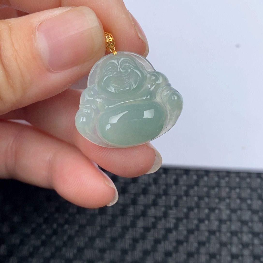 翡翠颈饰18K金镶嵌吊坠