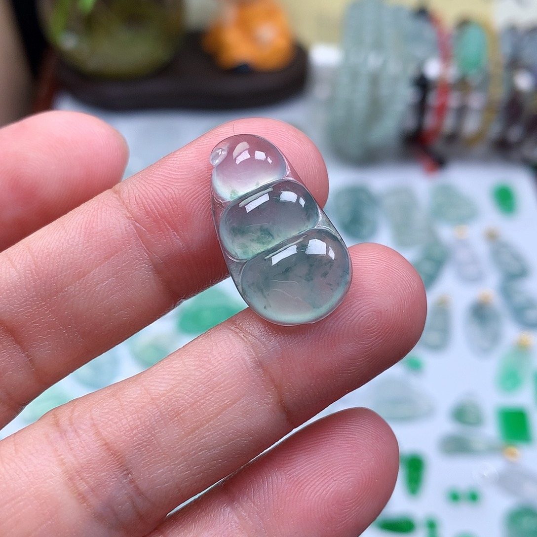 翡翠裸石缅甸天然A货翡翠冰种豆子