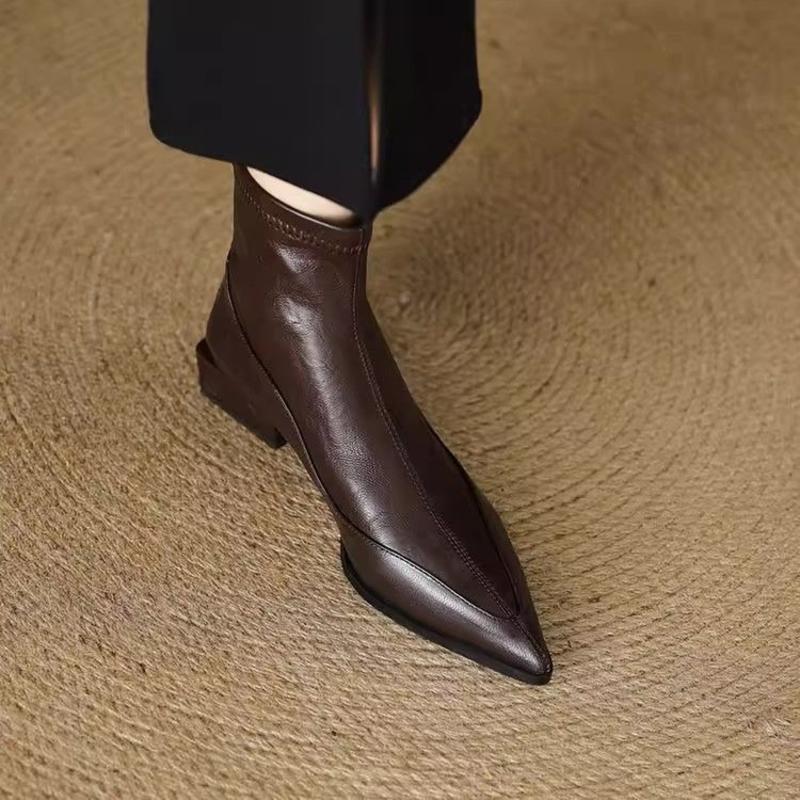 时装气质瘦瘦靴设计感小2025年小众单鞋粗跟百搭短靴秋冬法式新款