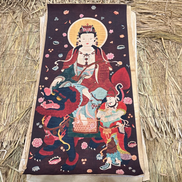 高端精品文殊菩萨绘画类唐卡AA97
