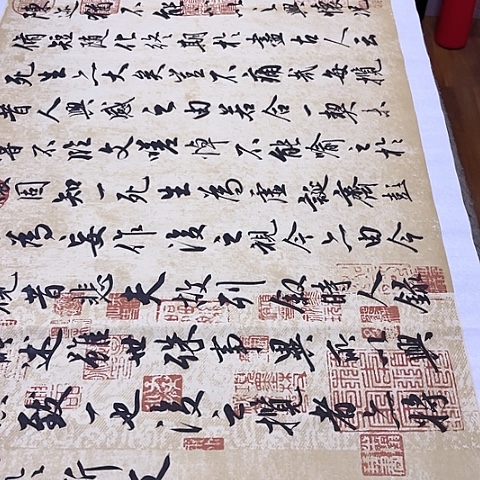 扇子兰亭集序行书六尺作品