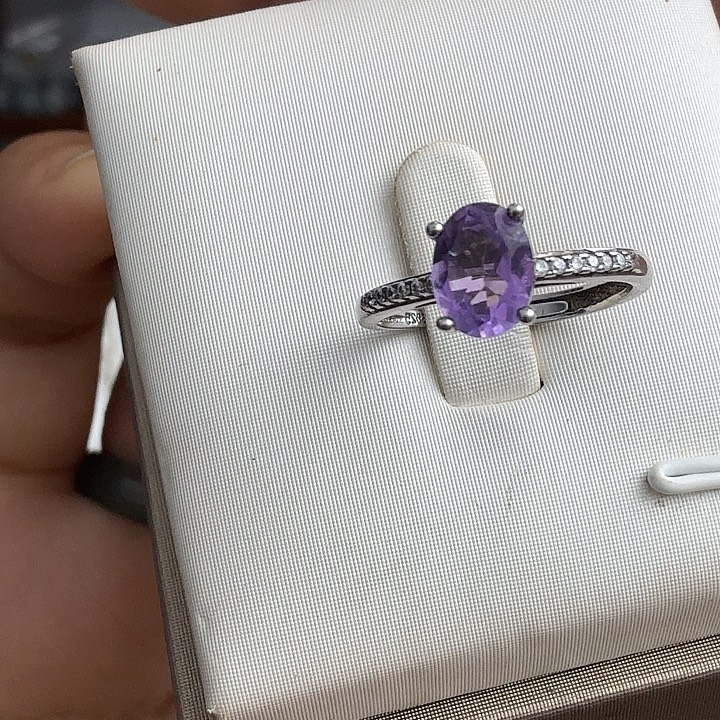 戒指紫晶银S925镶嵌