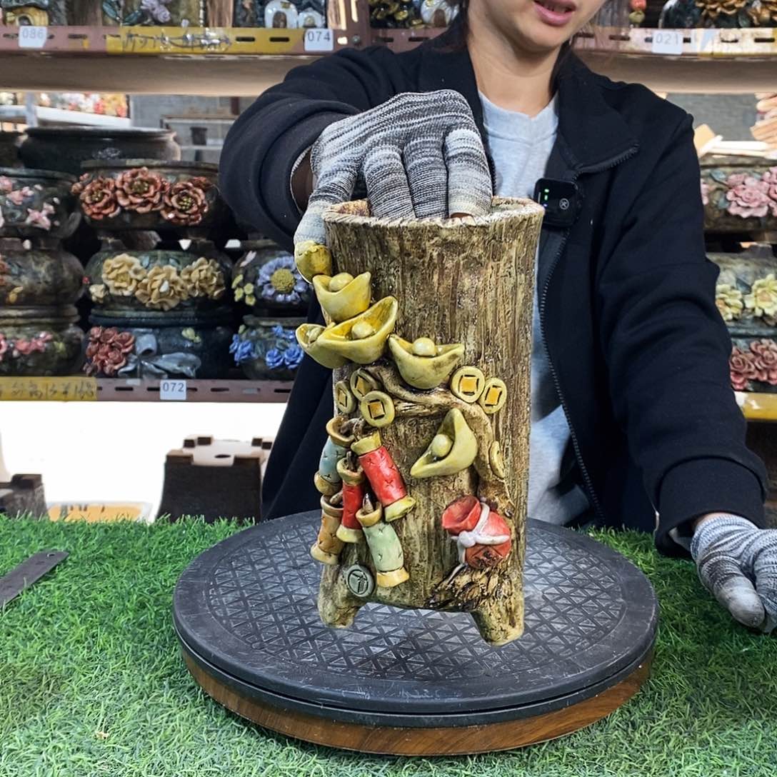 红陶青藤花器多肉花盆