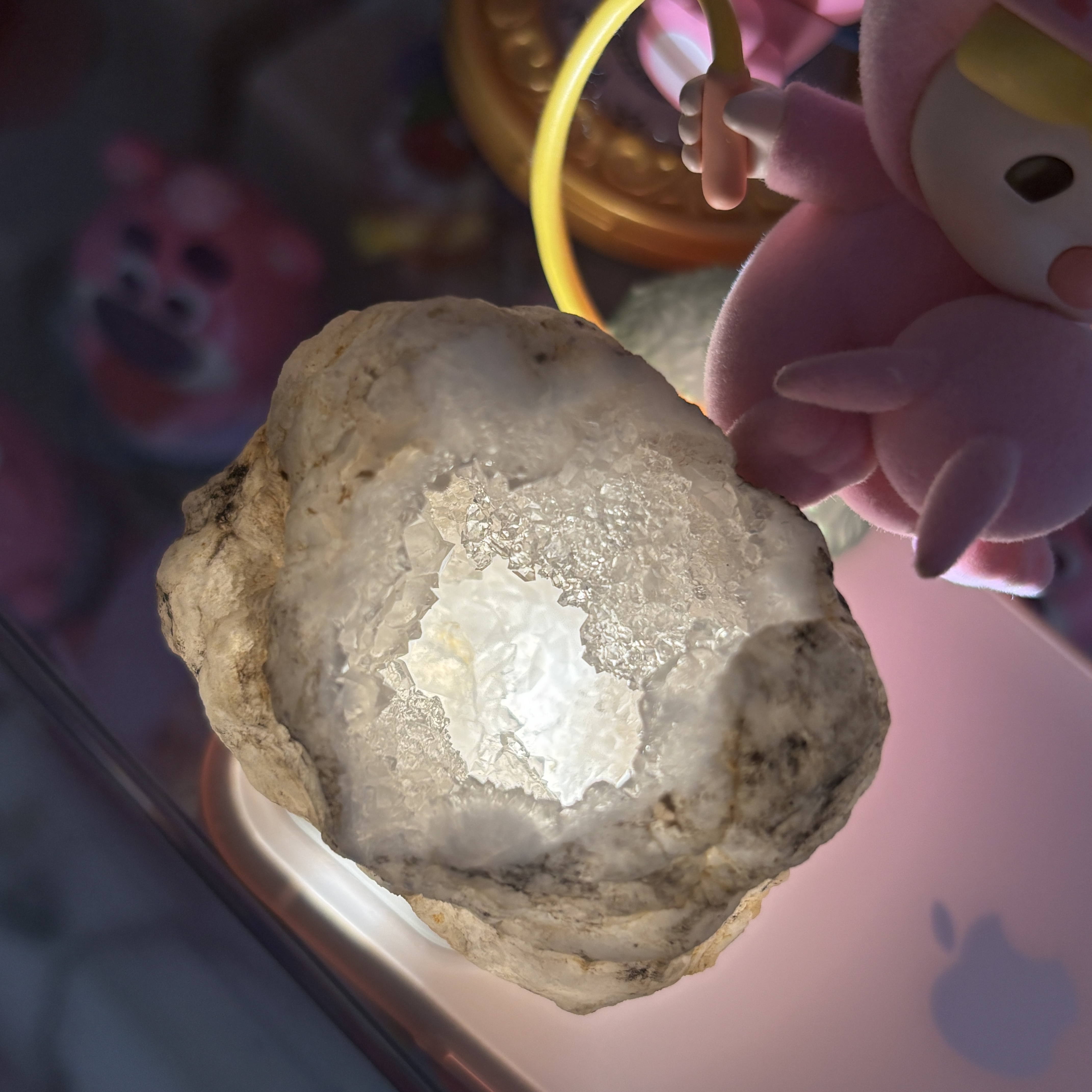 摩洛哥晶洞摆件 戒指盒天然 摆件扩香石