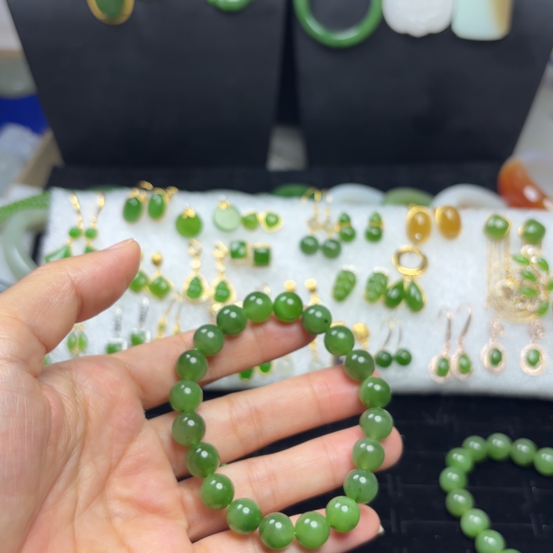 手链未镶嵌和田玉碧玉卡10