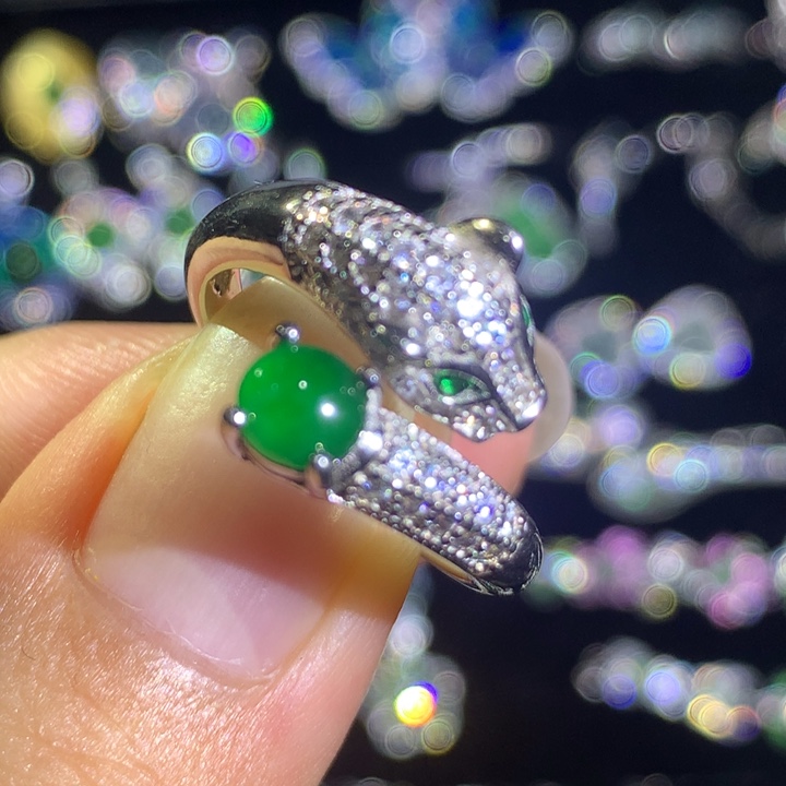 翡翠戒指银S925镶嵌8、