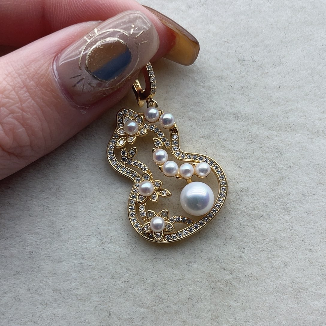 银S925镶嵌吊坠122淡水珍珠