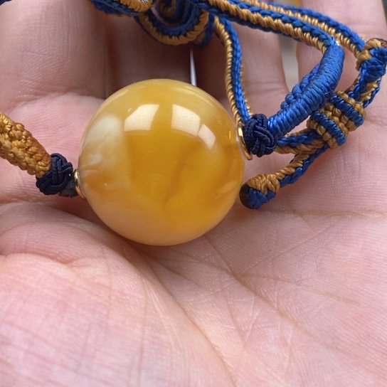 裸石琥珀未镶嵌༺***༻蜜蜡圆珠锁骨