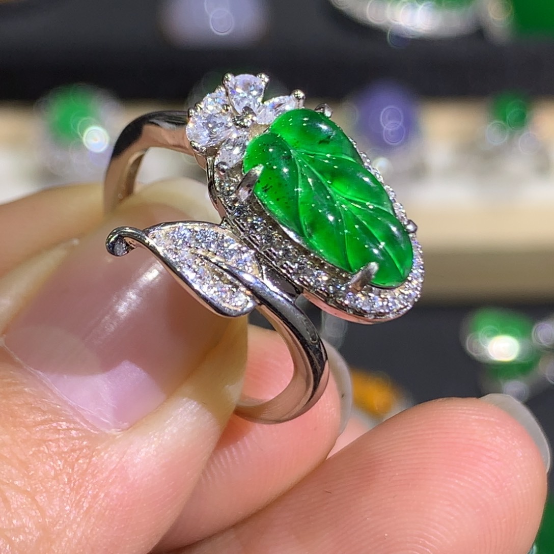 翡翠戒指银S925镶嵌6、