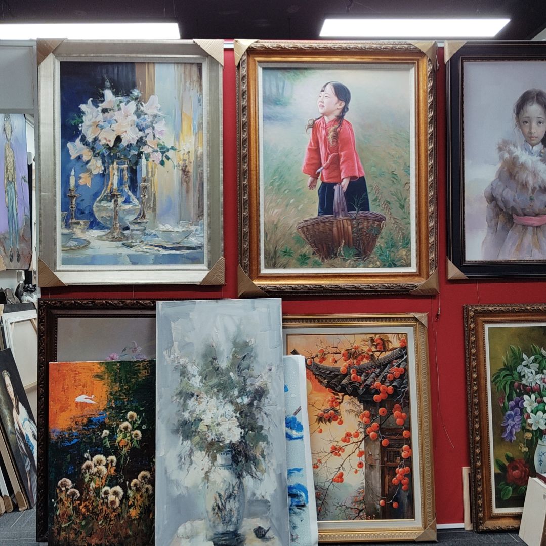 带灯款用****4纯手绘油画无框