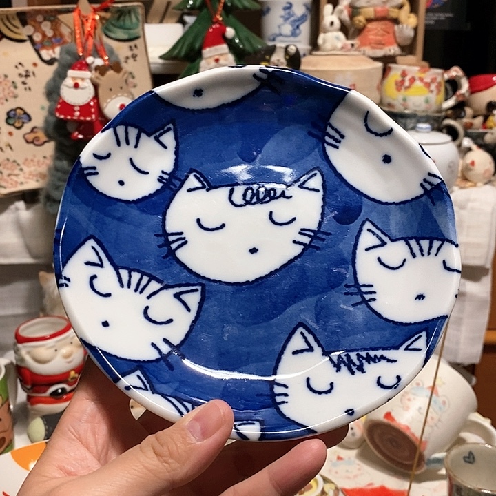 搪瓷猫咪小盘子………