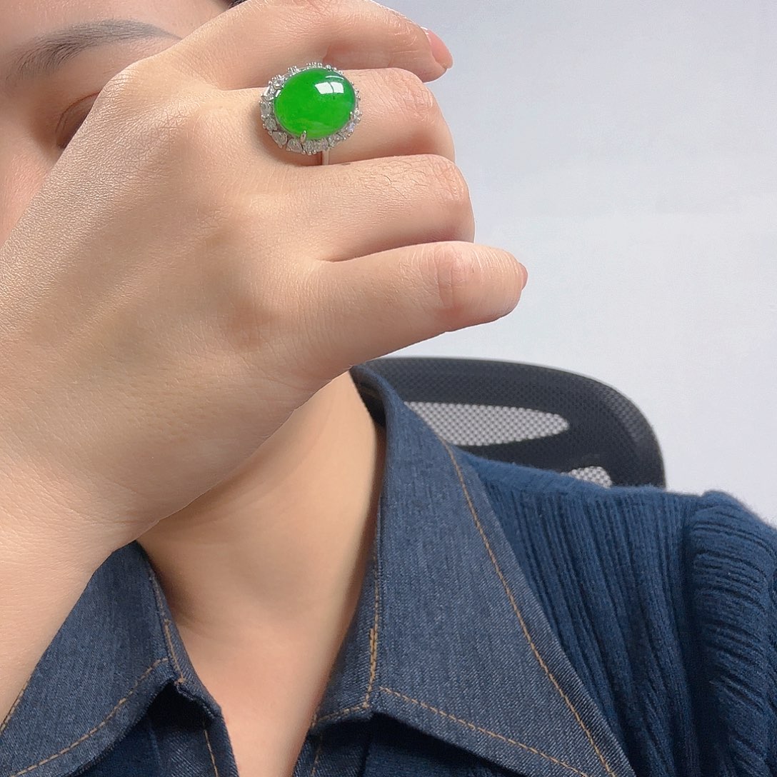 翡翠银S925镶嵌吊坠(不含链)