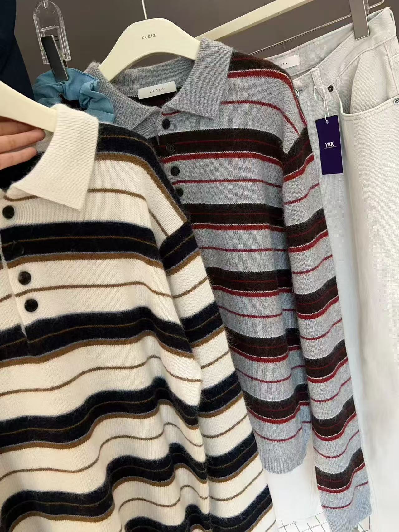 【出泡菜】条纹毛衣