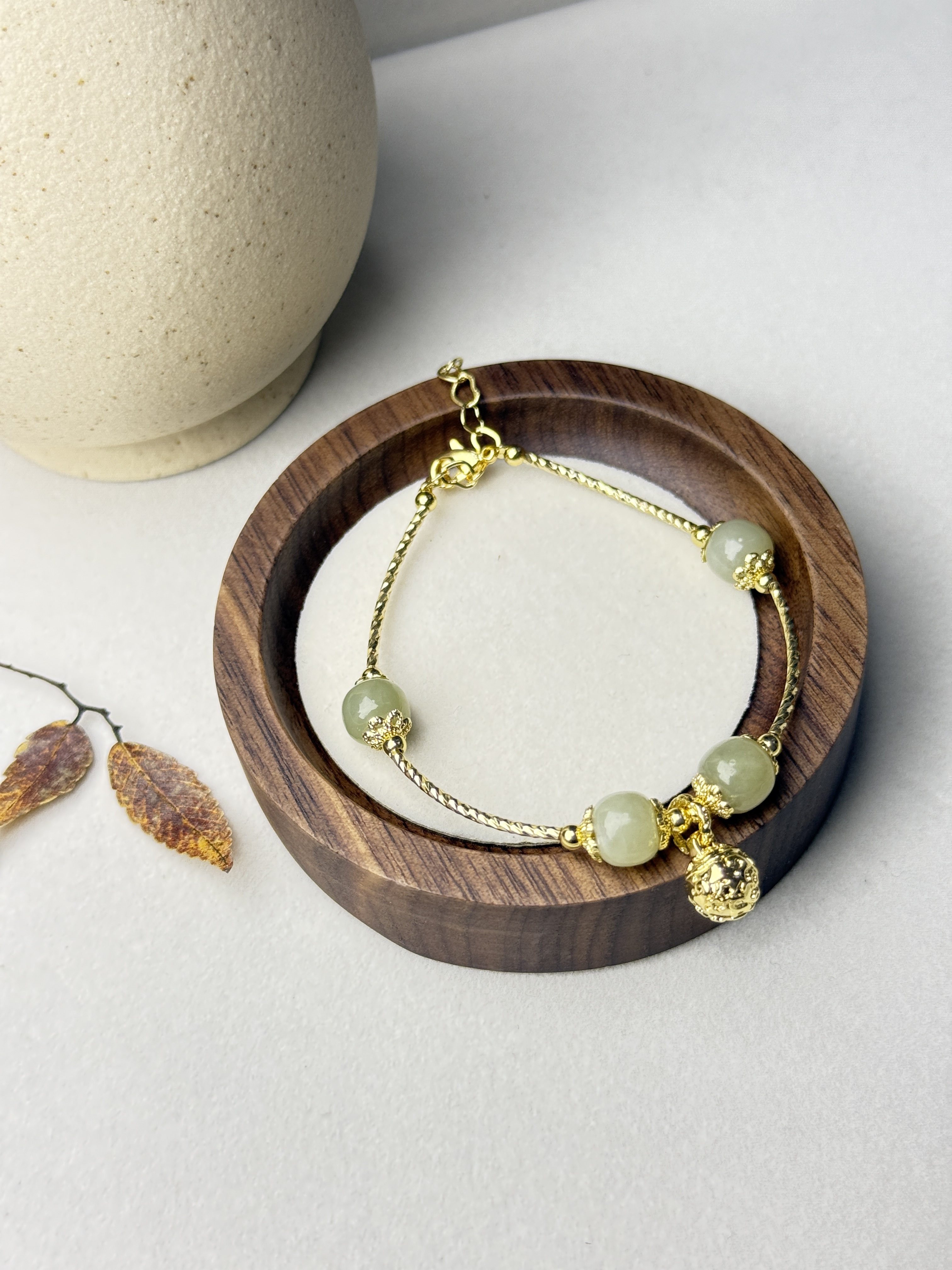 铜合金手链 有间喜舍 复古宫廷风单圈手串小众设计铃铛手链S007