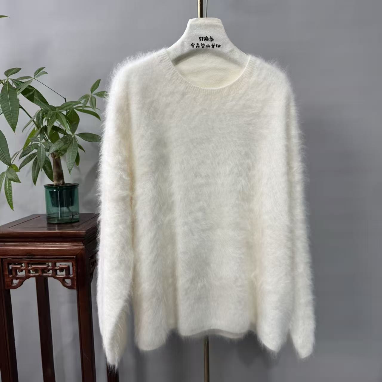 【“绒”生富贵系列】100%其他特种小动物绒套头衫富婆装R055