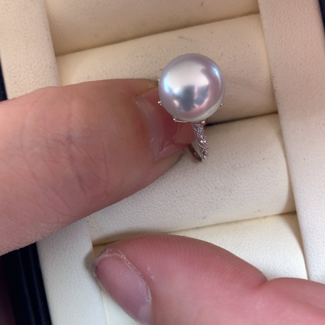 海水珍珠戒指18K金镶嵌