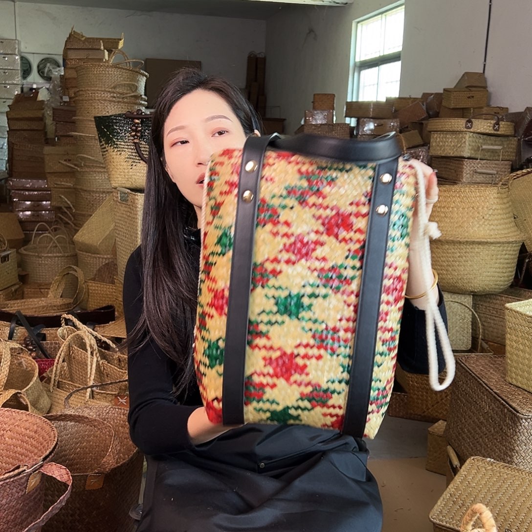 草编草编包/草编收纳盒带瑕疵