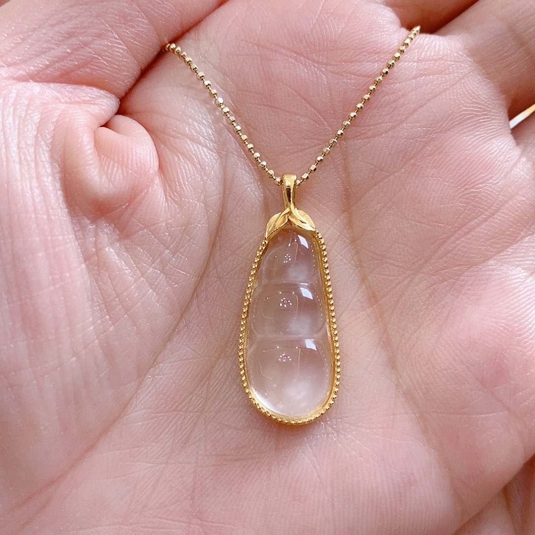 石英质玉银S925镶嵌吊坠(赠链)