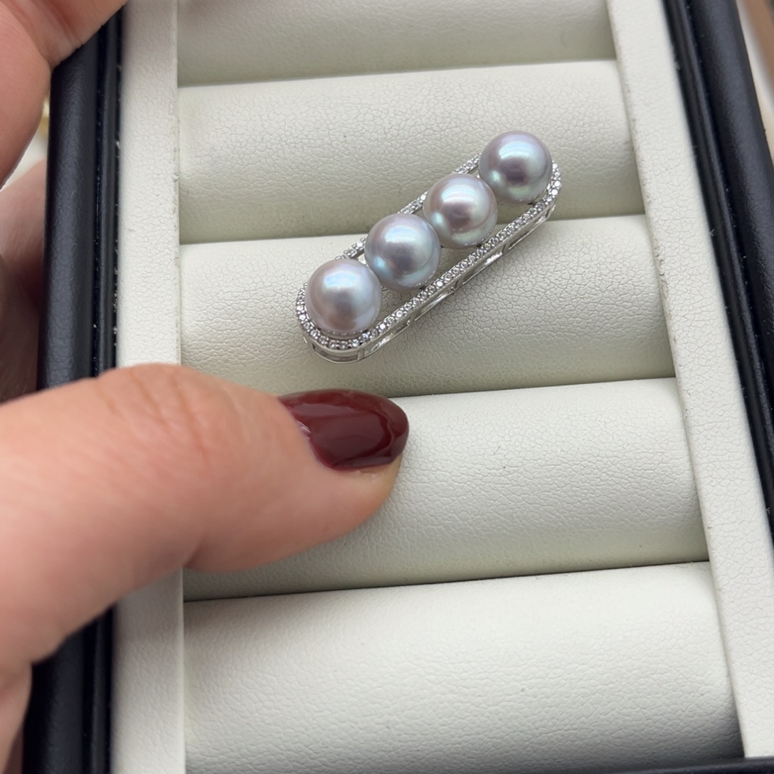 海水珍珠吊坠(不含链)银S925镶嵌